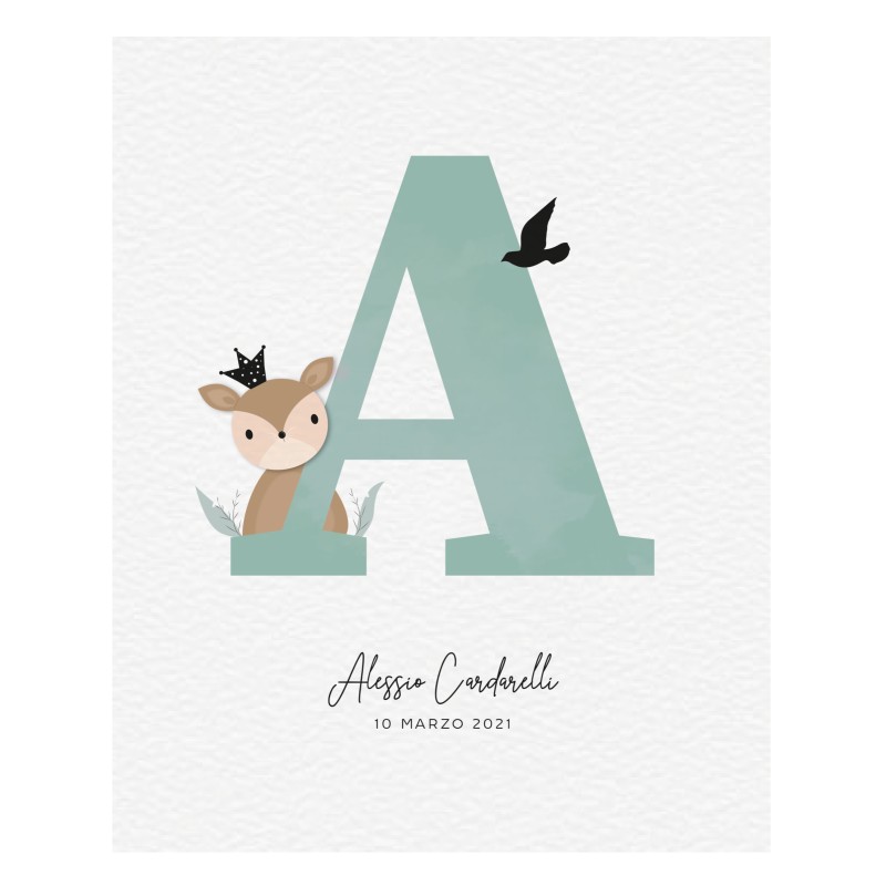 Custom Initial and Name Baby Poster