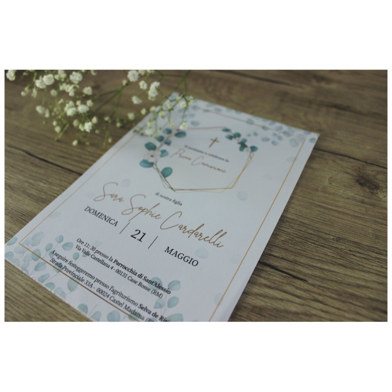 Eucalyptus Holy First Communion Stationery