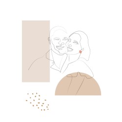 Line Art Couple Portrait