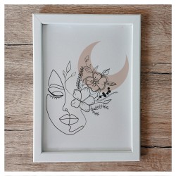 Woman Face and Moon